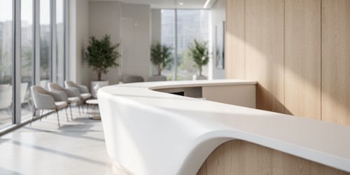 Bancadas em Corian para clínicas com projeto personalizado
