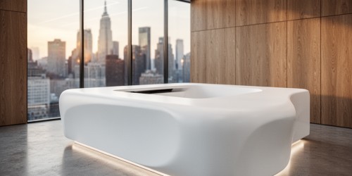 Bancada em Corian para espaços comerciais sofisticados