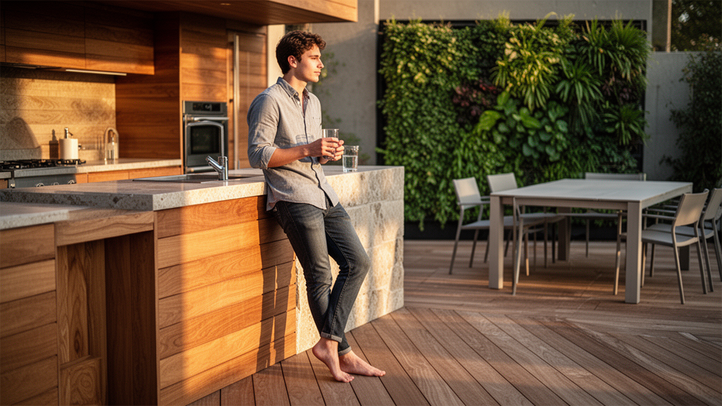 O deck de madeira na área gourmet: conceito, usos e sensações