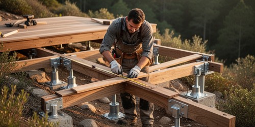 Instalação de deck de madeira em terrenos irregulares