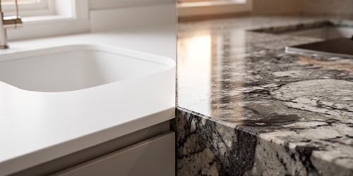 Diferenças entre pia de Corian sob medida e pedra natural