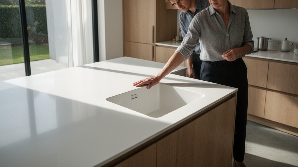 Pia de Corian sob medida: estética minimalista e desempenho que impressiona
