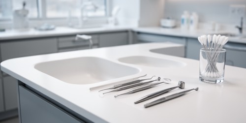 Bancadas em Corian para clínicas odontológicas