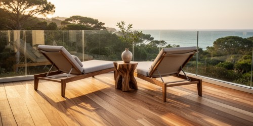 Deck de madeira para varanda com acabamento de alto padrão