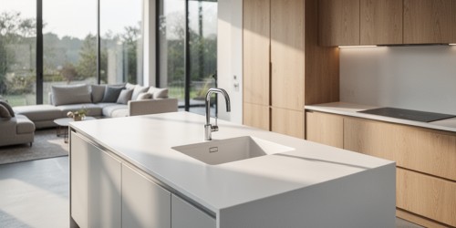 Bancada de cozinha em Corian para design integrado