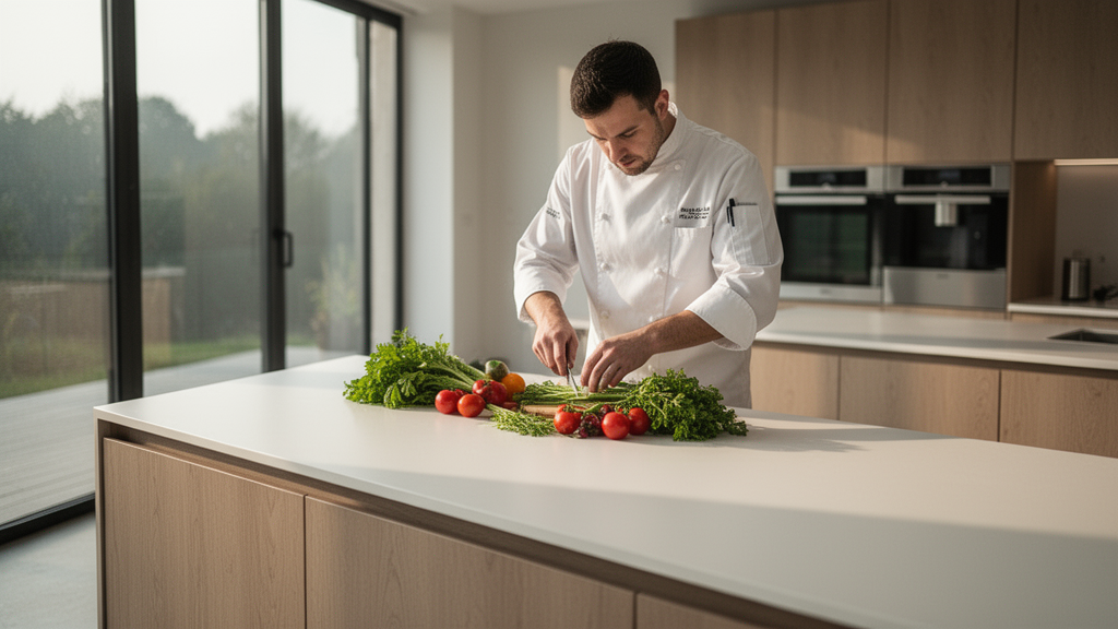Tendências que impulsionam cozinhas integradas e superfícies contínuas