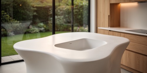 Bancada em Corian com design exclusivo para interiores