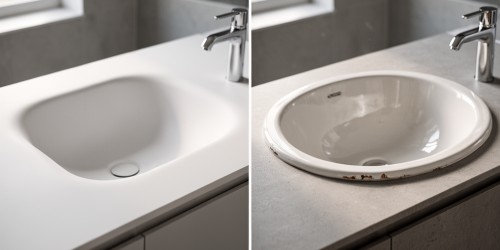 Diferenças entre cuba em Corian e cuba tradicional