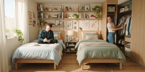 Como planejar guarda roupas para quartos compartilhados