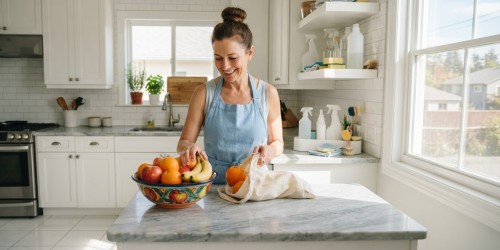 Aprenda a separar alimentos e produtos de limpeza na cozinha