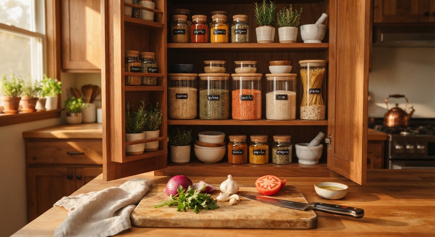 Uma cozinha organizada começa antes do preparo