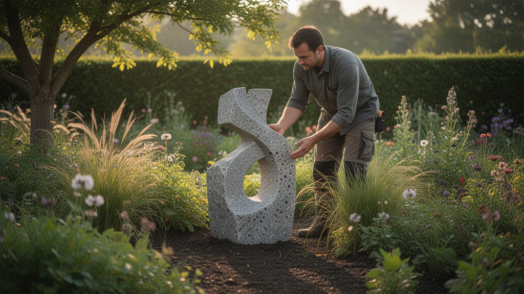 A integração da escultura artesanal no paisagismo
