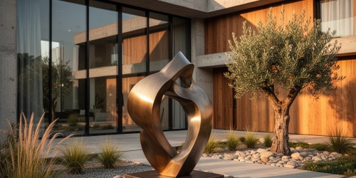 Escultura para jardim residencial combina com fachada moderna?