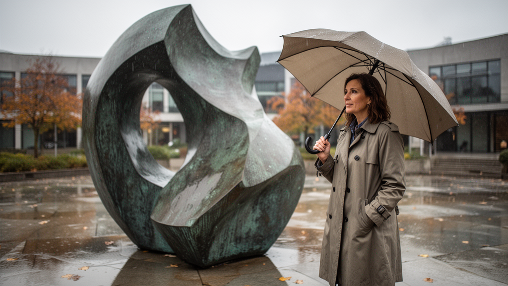 O que define uma escultura resistente à chuva e ao sol?