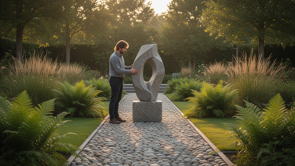 Onde posicionar escultura para jardim para criar um ponto focal?