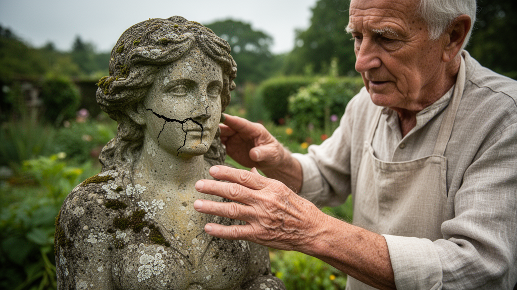 Quais são os sinais de que a escultura de jardim precisa de manutenção?