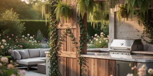 Placa decorativa para jardim combina com áreas gourmet?