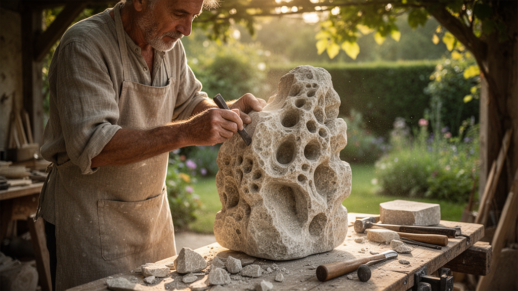 O que define uma escultura artesanal para jardim?