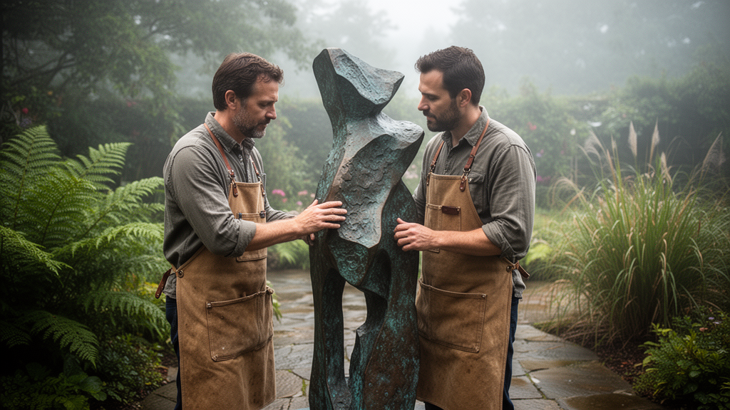 Quais materiais garantem a durabilidade da escultura ao ar livre?