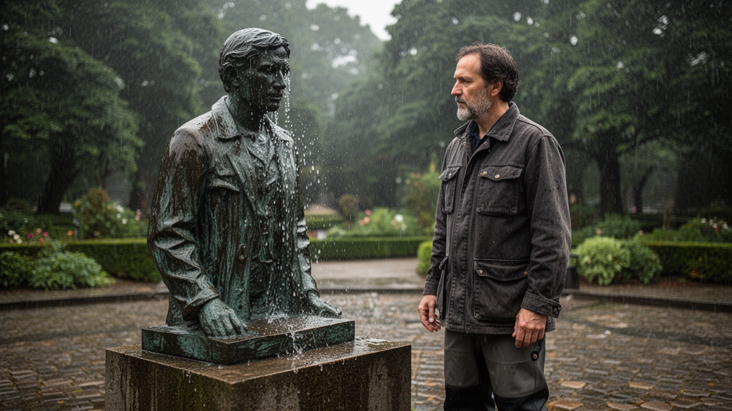 O que define uma escultura resistente à chuva?