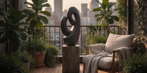 Decoração para varanda pequena pode ter escultura?