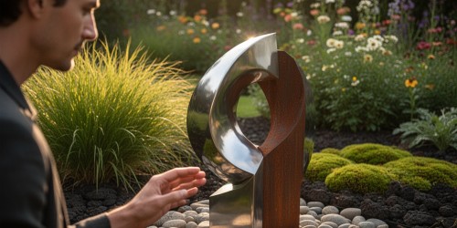 Como escolher escultura de metal para jardim exposto ao sol?