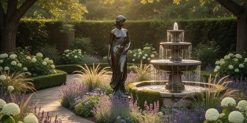 Escultura figurativa para jardim combina com fontes e canteiros?