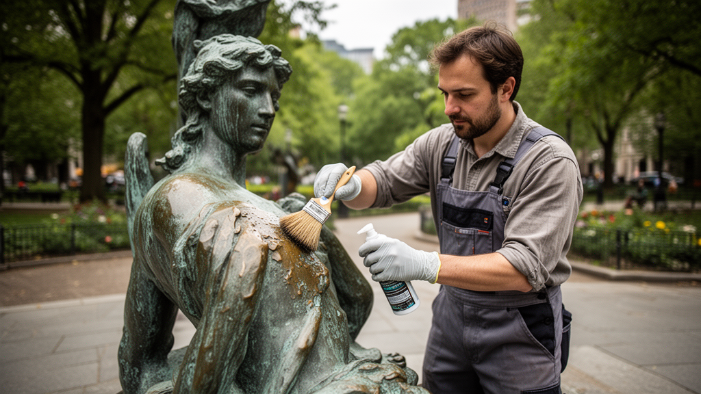 Por que a escultura externa exige cuidados específicos?