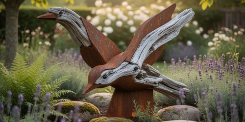 Ideias de escultura rústica para jardim com personalidade