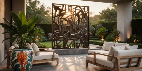 Tendências de decoração de área externa com arte personalizada