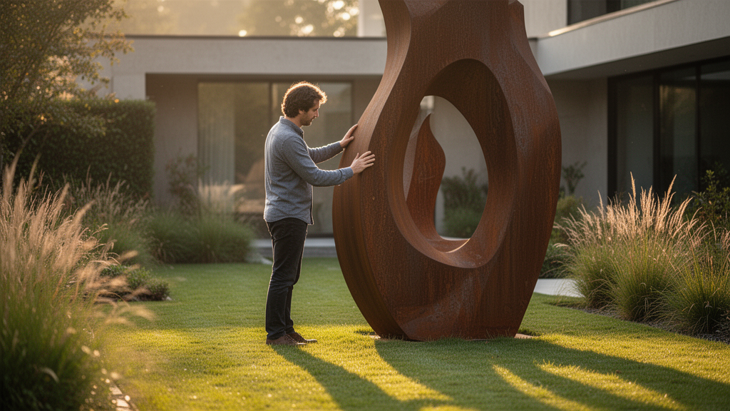 Por que usar uma escultura em aço para jardim contemporâneo?