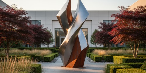 Ideias de escultura para jardim comercial com design autoral