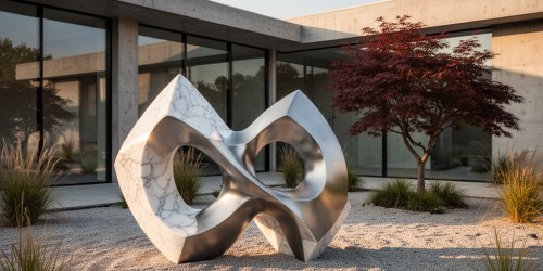 Escultura moderna para jardim combina com arquitetura minimalista?