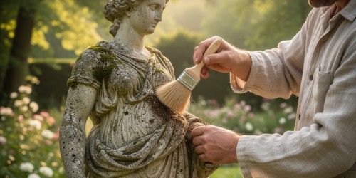 Como fazer manutenção de escultura de jardim sem danificar a peça?