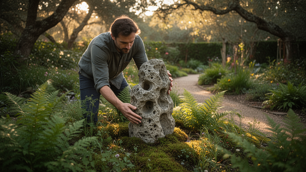 Como incluir escultura rústica para jardim de forma harmoniosa?