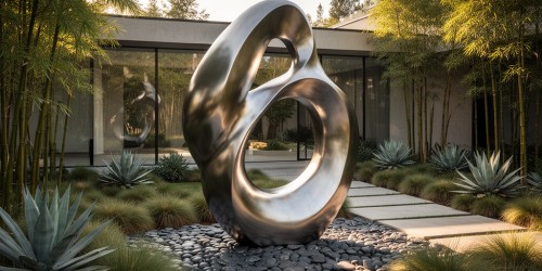 Escultura abstrata para jardim combina com paisagismo moderno?