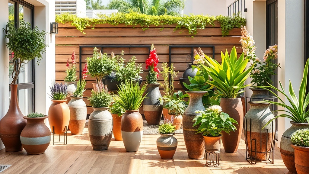 Jardim urbano vasos suportes