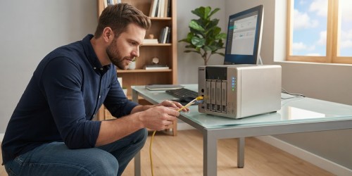 Servidor NAS para armazenar dados com RAID e redundância