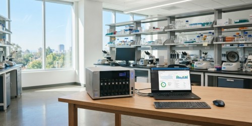 Servidor NAS para backup remoto de dados de laboratório