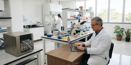Servidor NAS para backup automático de dados de microbiologia