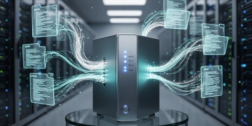 Como um NAS organiza documentos em um repositório central?