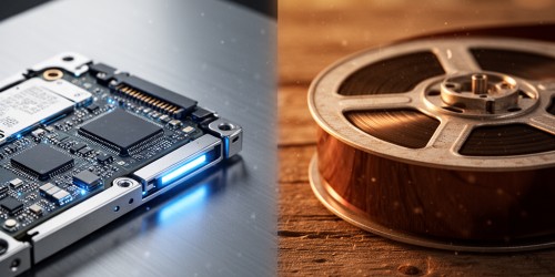 O que muda entre armazenamento em disco e em fita?