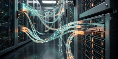 Como a fabric conecta servidores ao storage?