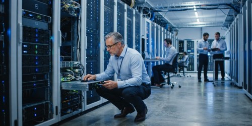Como o armazenamento de blocos é usado em servidores?