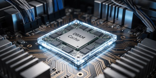 Como o cache DRAM melhora o tempo de resposta em storages
