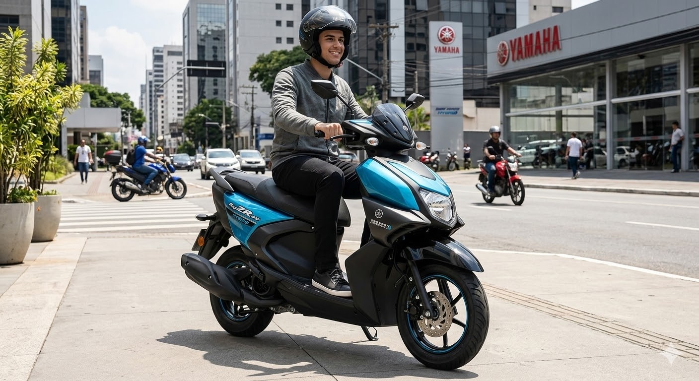 Nova scooter Yamaha híbrida promete rodar até 55 km/litro,conheça