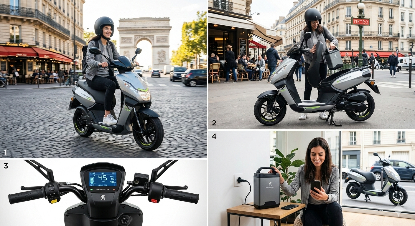 Peugeot e-Streetzone: A scooter elétrica com 112km de autonomia e bateria removível.