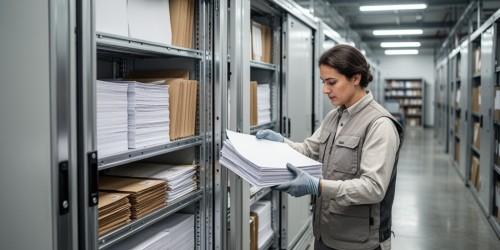 Quais documentos organizar em arquivos deslizantes em almoxarifados