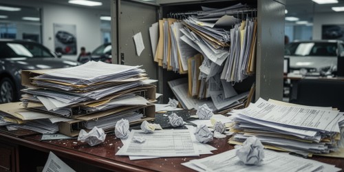 Erros que tornam o arquivo da concessionária desorganizado