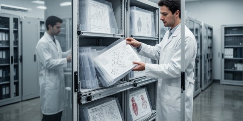 Quais documentos organizar em arquivos deslizantes em laboratórios